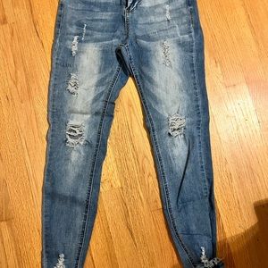 Distressed jeans light blue size 5/6 good stretch skinny jeans